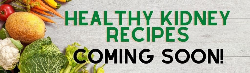 Healthy Kidney Recipes Coming Soon Page.Healthy vegetables atop a light wood background
